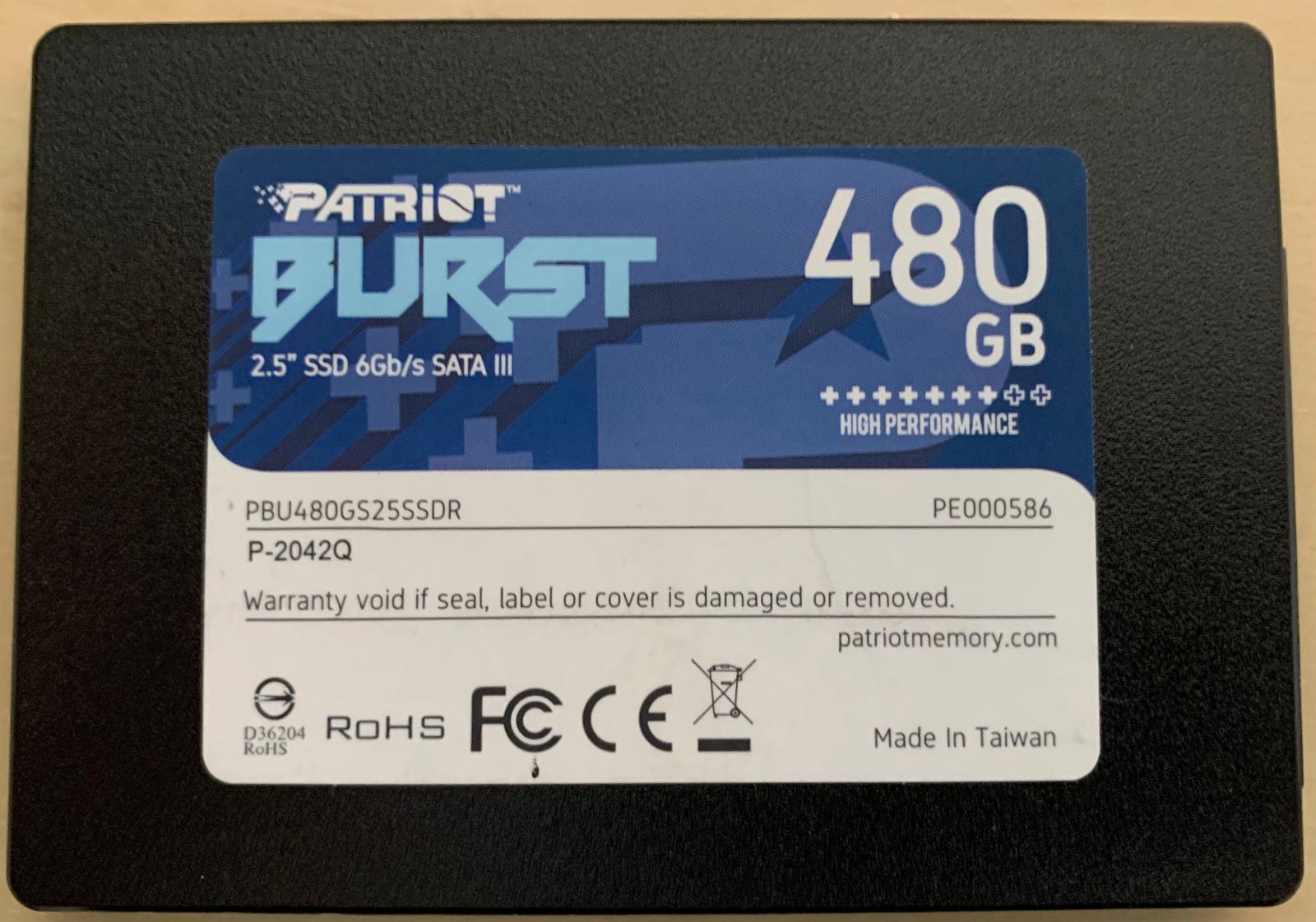 SSD Patriot Burst 480 GB - Počítače a hry