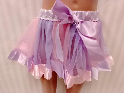 TUTU sukně růžovo fialová s mašlí S, 0-2R, 56-92 cm