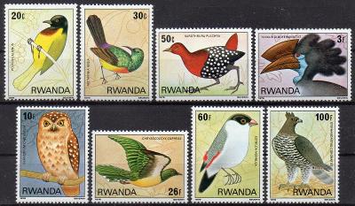 Rwanda-Ptáci 1980**  Mi.1019-1026 / 10 €