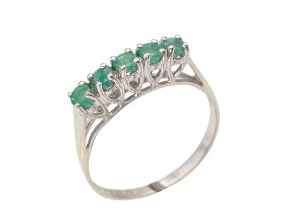 Zlatý prsten se smaragdy 0,50ct/ certifikát Čgl