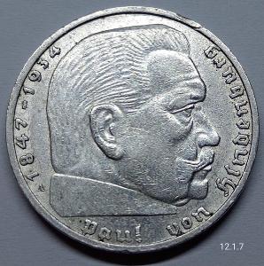 Stříbrná mince 2 Marka 1937 A Německo