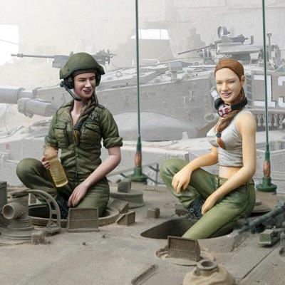 Izraelské tankisty IDF prošly bojem, 2resinové figury 1:16 120mm rs113