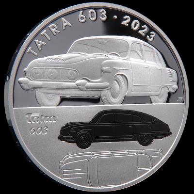 2 KUSY Strieborná minca ČNB Osobný automobil Tatra 603 štandard a proof