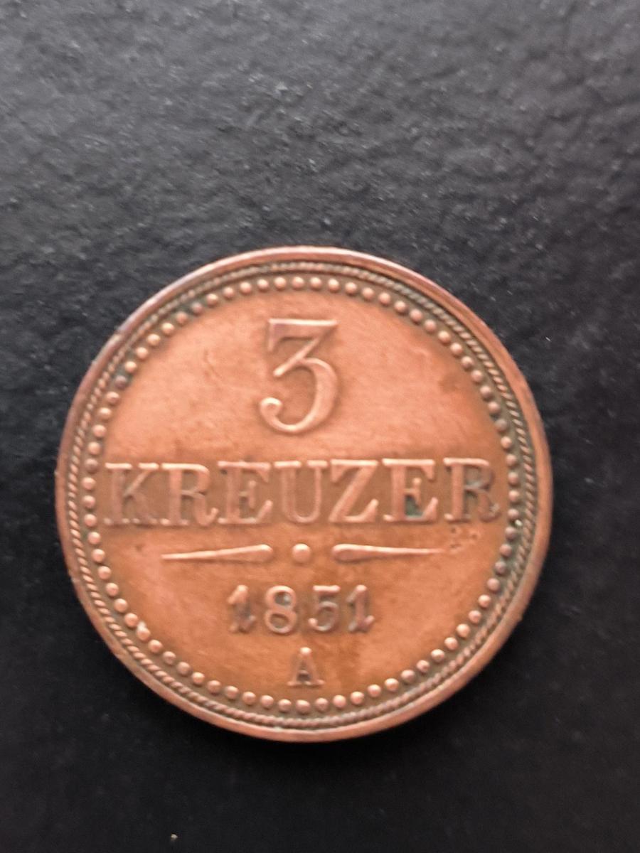 3 kreuzer 1851 A , František Jozef - 4 kreuzer 1861 B - Numizmatika