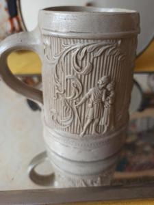 Starožitná německá solná glazura keramika 1/2 litr