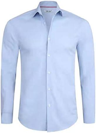 Pánske Business bavlnená košeľa s dlhým rukávom svetlo modrá S/M - Oblečenie, obuv a doplnky