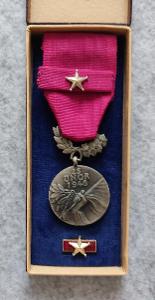 Medaile " Řád 25. únor ", II. třída , postříbřená verze" R "