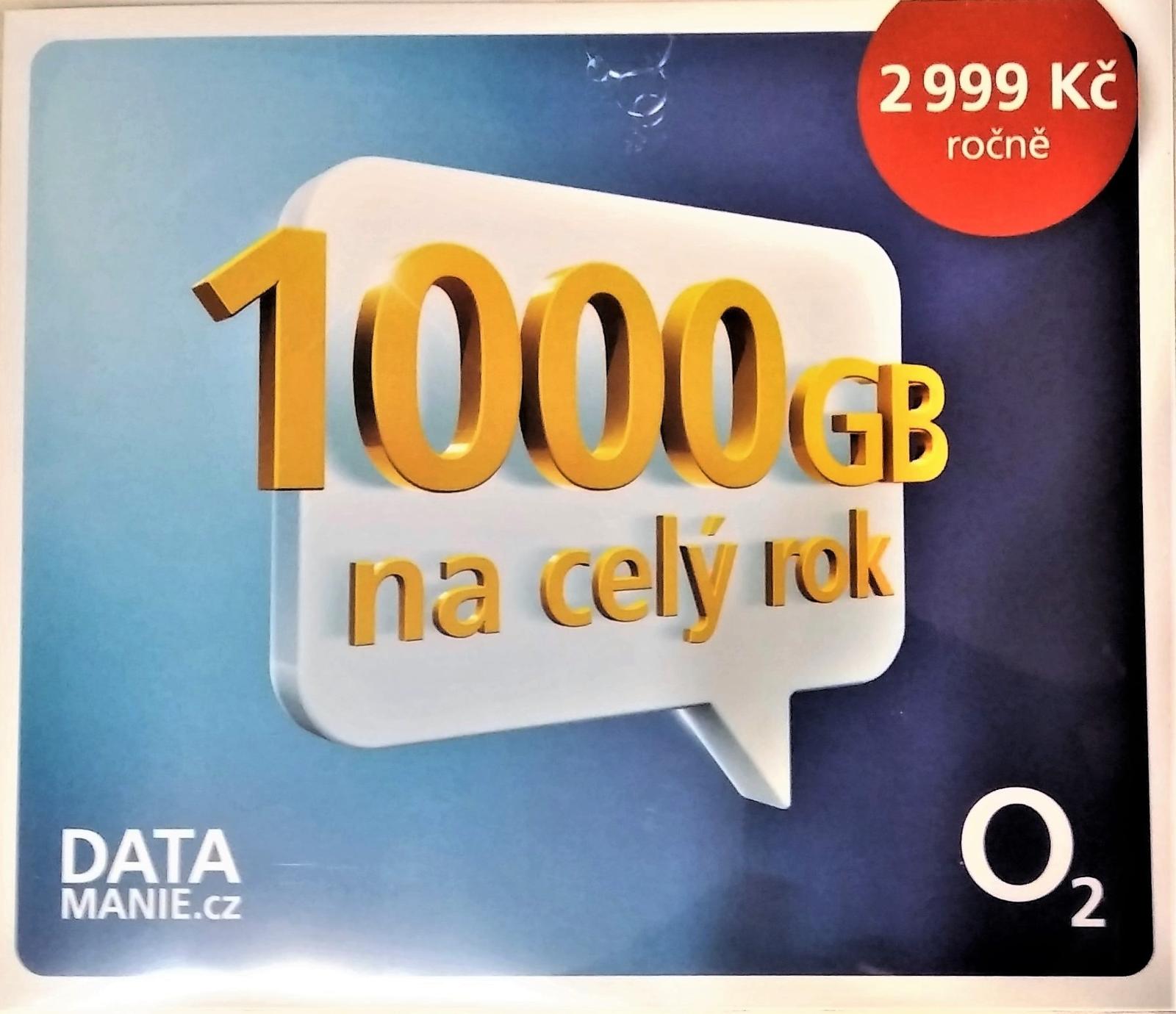 ! POSLEDNÝ KUS ! DATAMANIE O2 SIM KARTA 1000 GB ZA 119,99 € ROČNE - Mobily a smart elektronika
