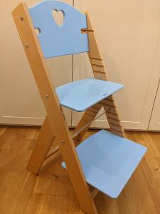 Prodám rostoucí židli Sedees  - modrá se srdíčkem