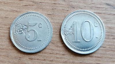 Francie kontramarky nouzovky 1914-1924 nouzové mince s kontramarkami