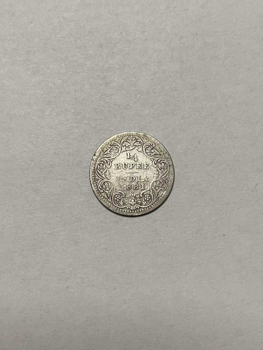 Britská India 1/4 Rupia 1881 // M399 - Numizmatika