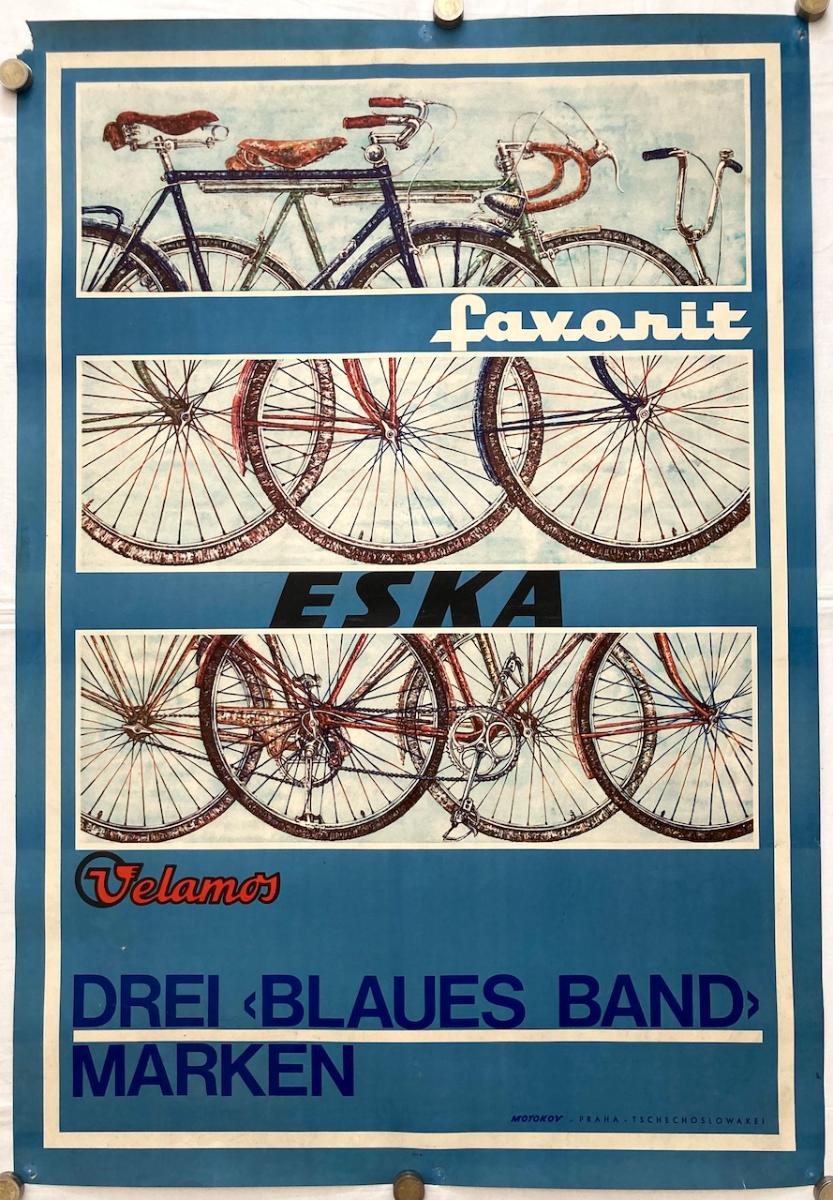 Plakát - Favorit - Eska - Velamos - Kolo - Cyklistika - 96,5x66,5cm - Starožitnosti a umenie