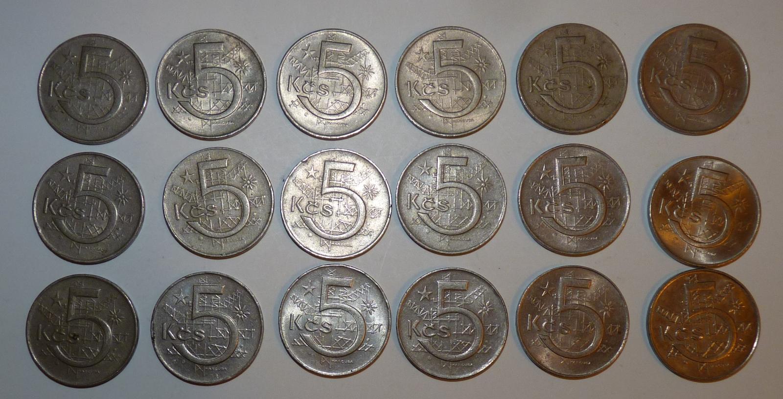 Zbierka 5 Kčs 1966-1991 - Numizmatika