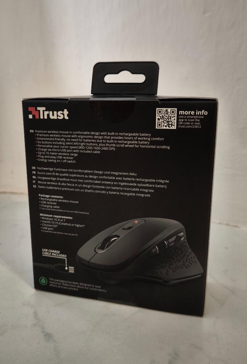 TRUST - 23812 - Mouse ergonomico ricaricabile wireless ozaa