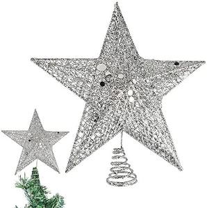 Hvězda na Vánoční stromek (stříbrná)