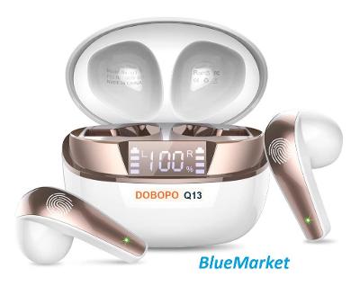 Bezdrôtové slúchadlá DOBOPO LED Display/ IP7/ BT 5.3/ Headphones White