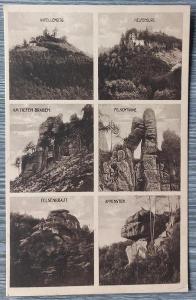 Úštěk - Auscha - výletní místa v okolí - Helfenburg, skály - 1930