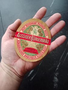 Pivní etiketa - Aussiger Bürgerbräu - Pilsner beer - Aussig - Ústí n/L