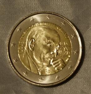 Francúzsko pamätná 2 eura 2016-100r. Birth of François Mitterrand 