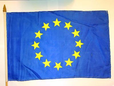 Vlaječka - EU EVROPSKÁ UNIE - Tištěná - 47 cm x 29,5 cm - Polyester