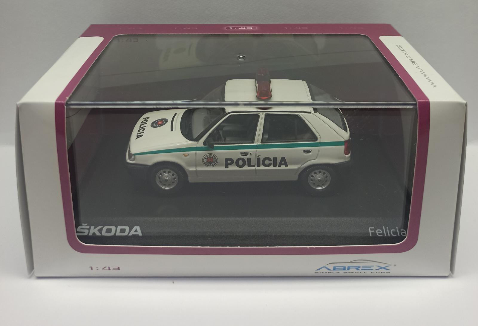 Predám zberateľský model Abrex 1:43 Škoda Felicia (1994) Policia SR - Modely automobilov