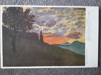 Pohlednice  Západ slunce v Karpatech ( W.E. Radzikowski ) • mf