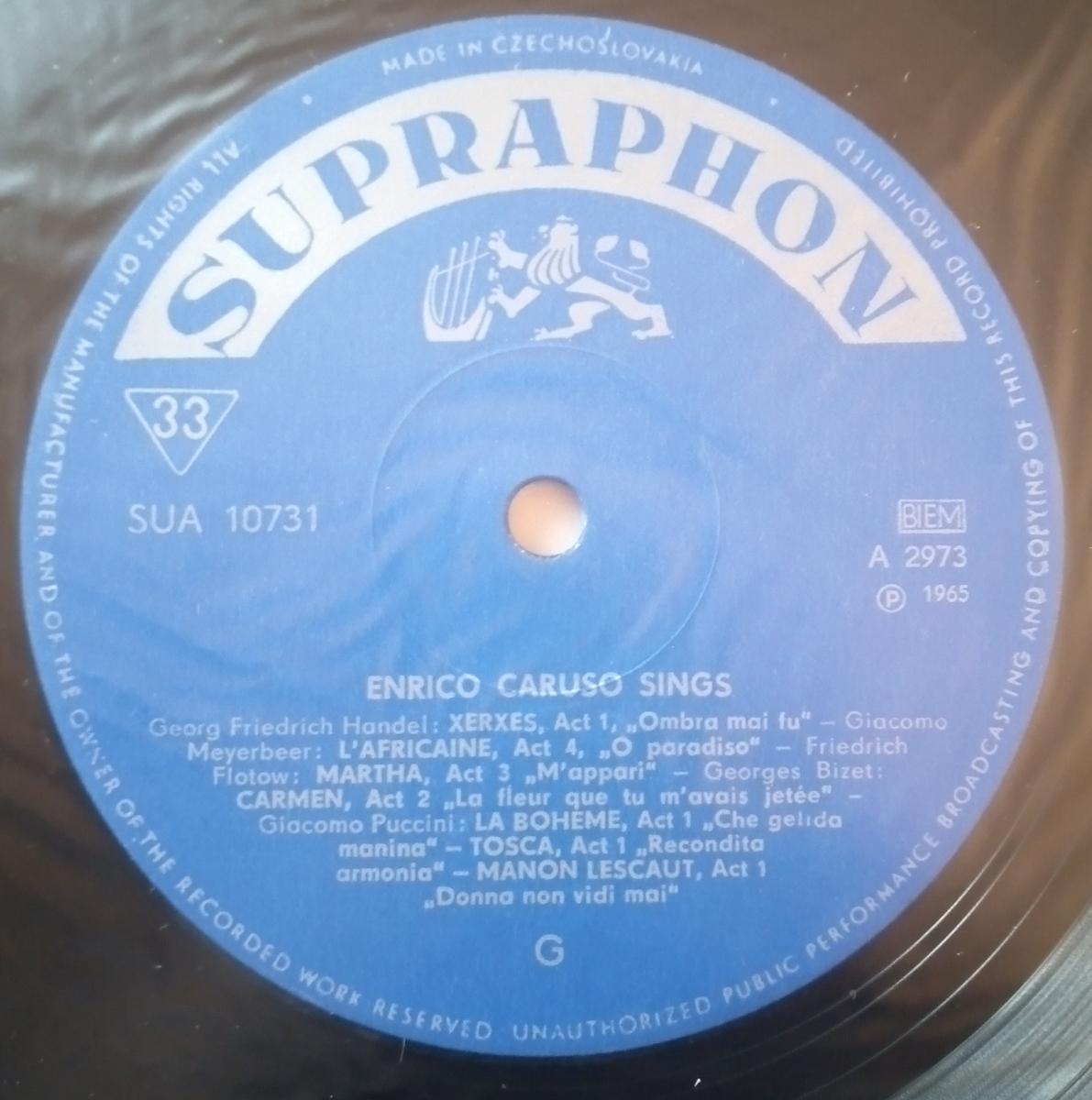 LP Enrico Caruso - Operatic Arias And Songs - Hudba