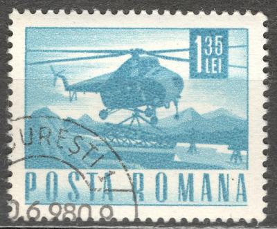 Rumunsko 1968 Mi 2647 Letecká doprava, vrtulník, 401