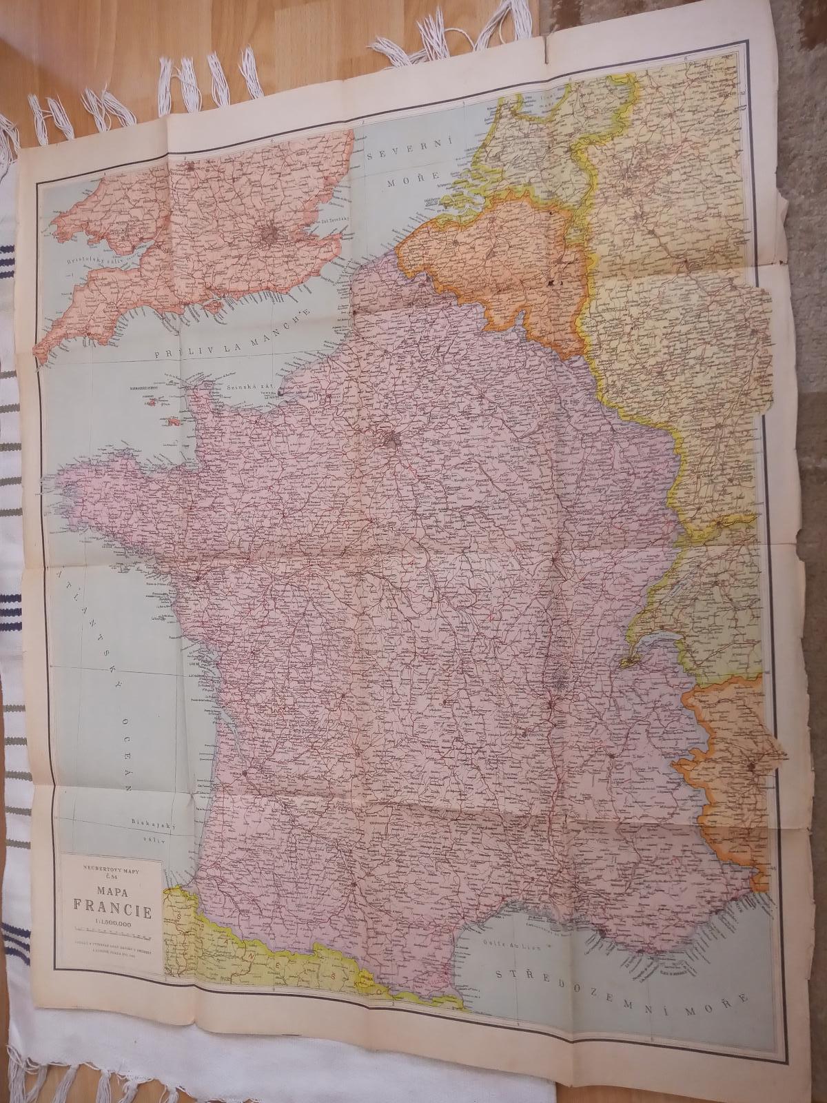 Neubertova mapa Francúzsko - Mapy a veduty Európa