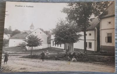 Malhotice - okr. Přerov - krásné real photo ulice s dětmi - 1914