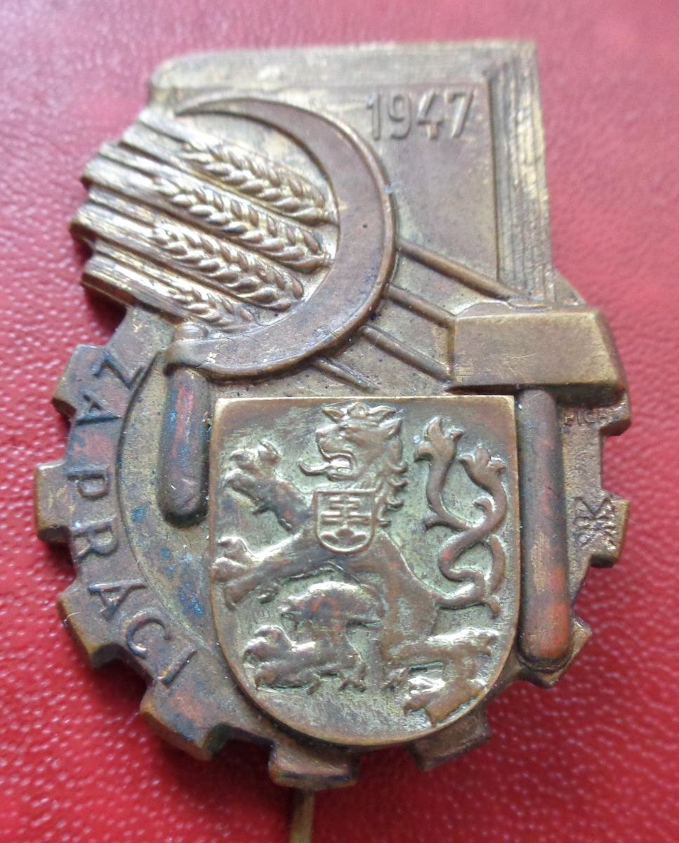Československé Vyznamenanie Práca 1947 odznak medaily Rád - Zberateľstvo