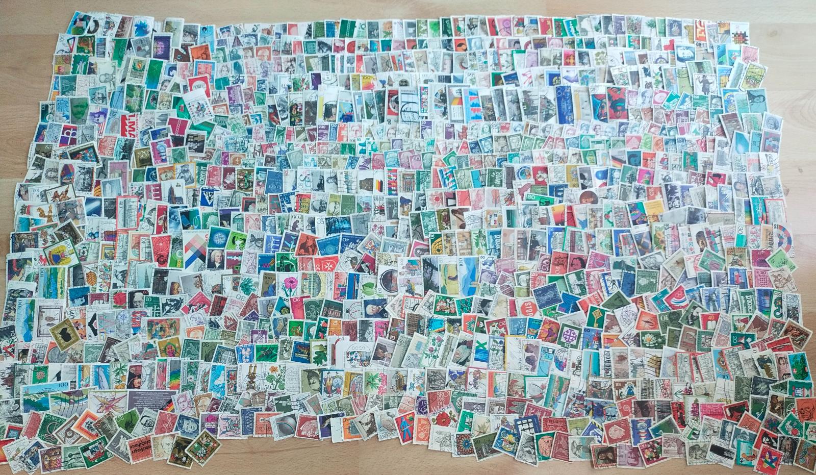 Každá iná - poštové známky Bundespost 1010ks - Filatelia