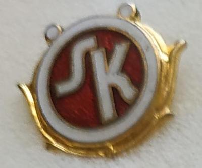 švédský Öskarhammars SK, smaltovaný, stick pin, 17 x 14 mm