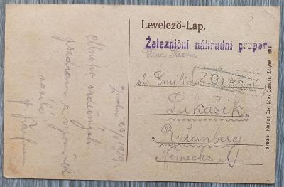 ČSR - Slovensko - 1919 - polní pošta Zvolen Železniční náhradní prapor