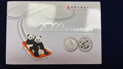 Platinová mince 1 g China Panda 2022 BU