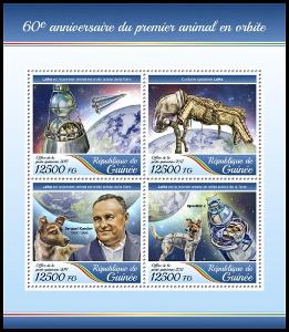 Guinea 2017 První psi ve vesmíru Mi# 12635-38 Kat 20€ R174