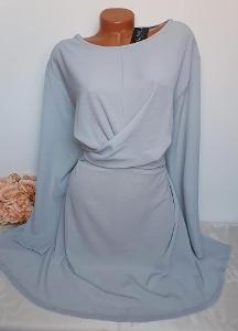nové splývavé streč šaty-šatovka s křížením v pase Pink Clove vel. L 
