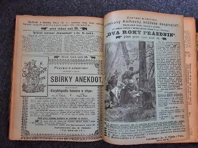 1890☆Reklamy na první vydaní knih Julese Verne a Karel May z roku 1890