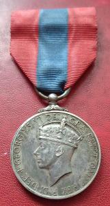 Anglicko. Medaila za službu ríši Juraja VI. rád striebro