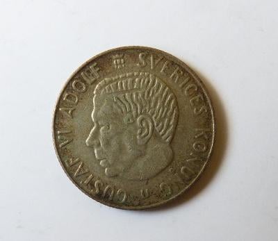 Ag. stříbrná 1 krona Švédsko 1964 