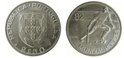 PORTUGALSKO 2$50 escudos 1982 KM#613 Hokej Stav 1/1 M-0623