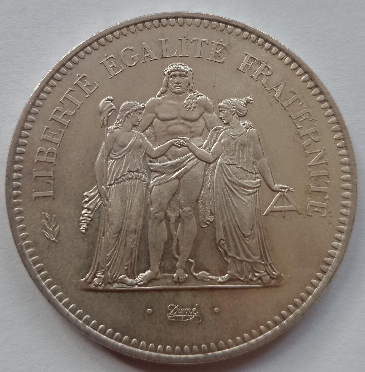 Strieborná minca 50 Francs 1976 Francúzsko - Numizmatika