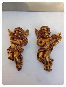 Luxusní nástěnné dekorativní sošky - andělé  