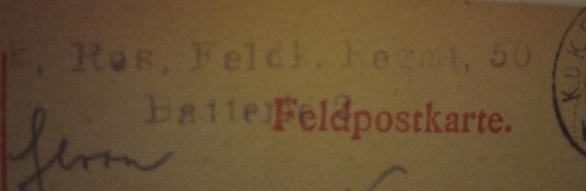 MF, feldpost nr.629 , pečiatka,1.svetová 1917 ,R-U - Zberateľstvo