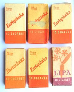 Konvolut Starý cigarety Lipa a Partyzánka různý  