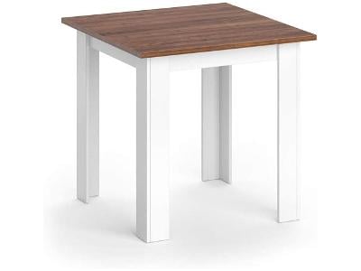 Jídelní stůl Karlos, ořech/bílá, dřevěný, 80 x 80 cm - A