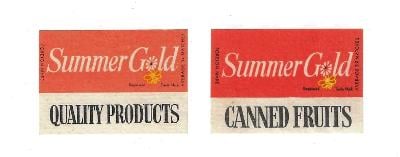 Staré zápalkové etikety - SUMMER GOLD - 2ks