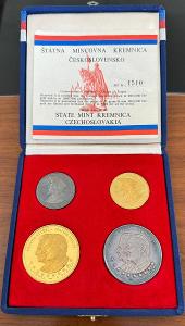 Sada Zlatých a Strieborných Medailí Dubček 1968 - Pražská Jar - PROOF!