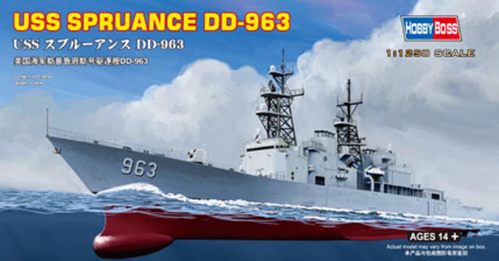 HobbyBosstorpédoborec USS Spruance (DD-963), Model Kit 2504, 1/1250 - Modely lodí, bojových plavidiel
