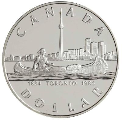 TORONTO STRIEBRA MINCE CANADA 1 DOLLAR 1984 PROOF (4-15)